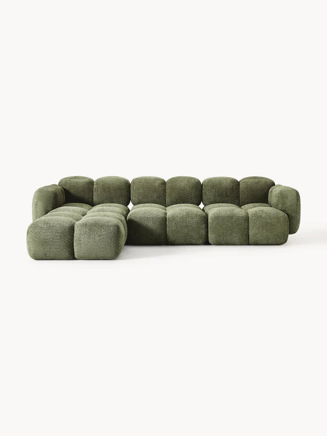 Tayla | Canapé modulable 4 places en peluche-bouclette