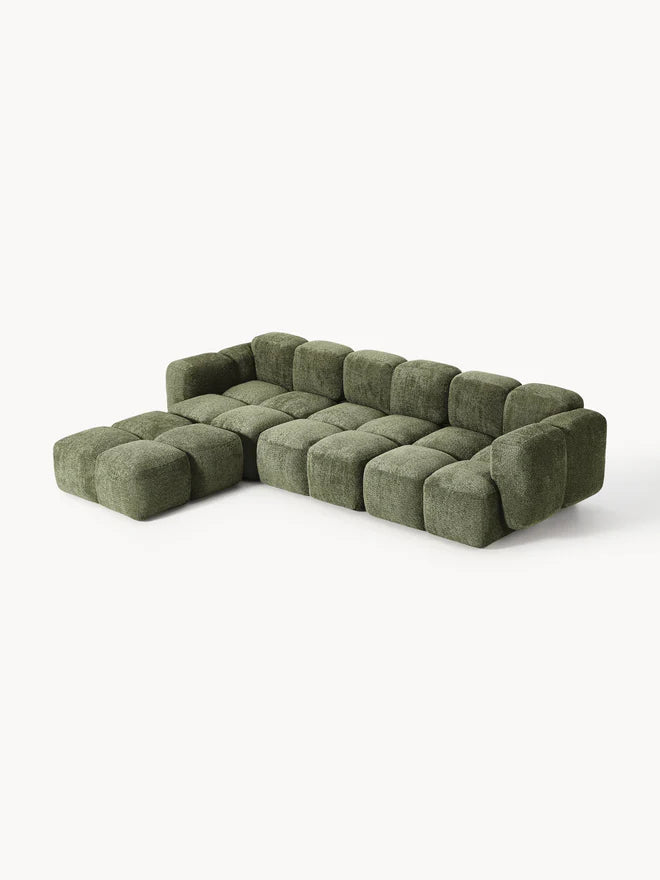 Tayla | Canapé modulable 4 places en peluche-bouclette