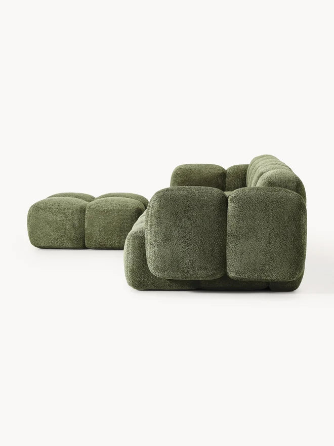 Tayla | Canapé modulable 4 places en peluche-bouclette