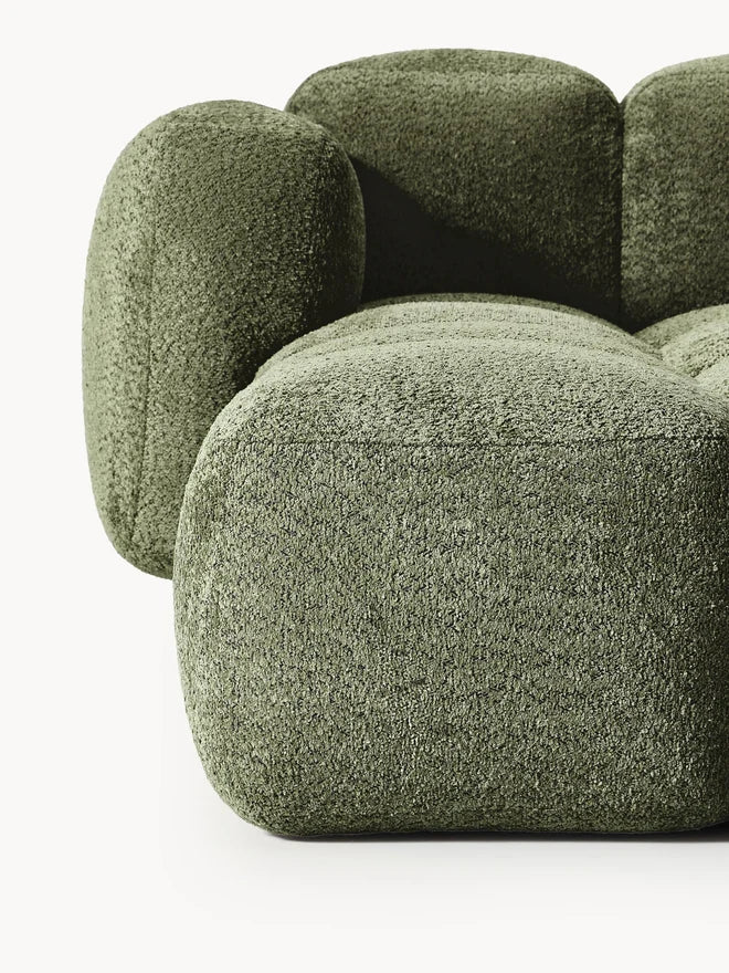 Tayla | Canapé modulable 4 places en peluche-bouclette