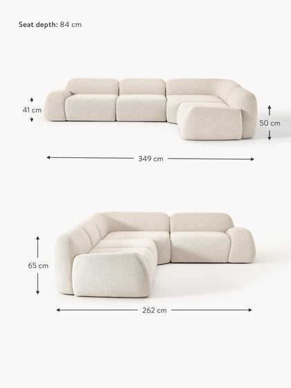 Wolke | Canapé d'angle modulable 4 places en bouclette